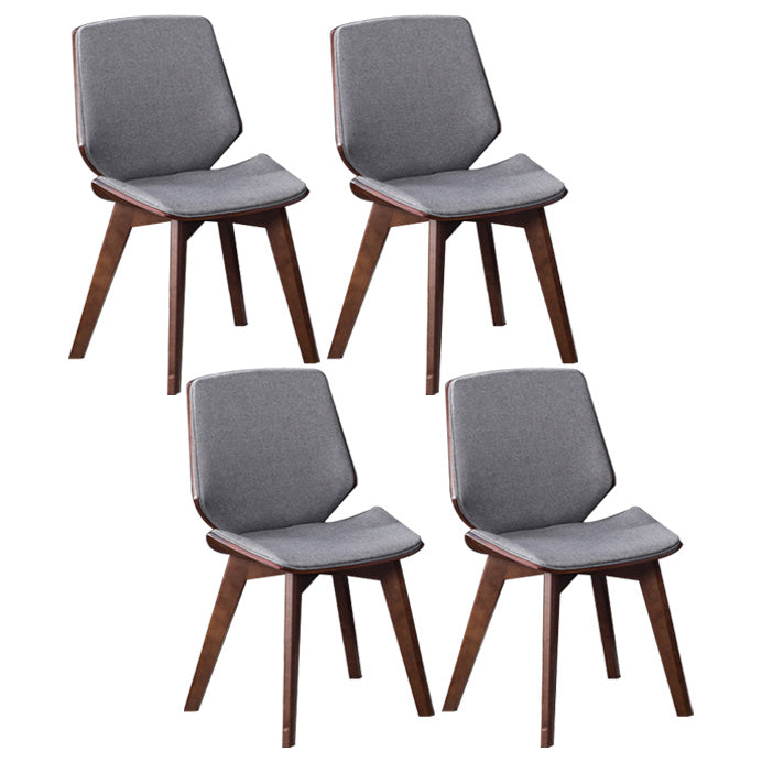 Home Contemporary Side Chair Solid Back Upholstered Wood Dining Room Chair