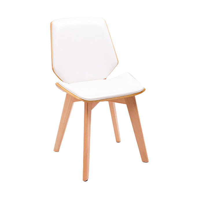 Home Contemporary Side Chair Solid Back Upholstered Wood Dining Room Chair