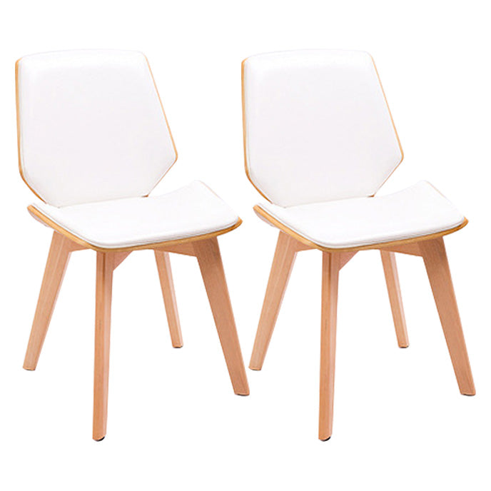 Home Contemporary Side Chair Solid Back Upholstered Wood Dining Room Chair