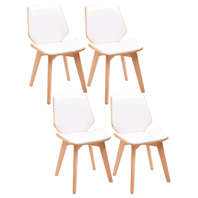 Home Contemporary Side Chair Solid Back Upholstered Wood Dining Room Chair