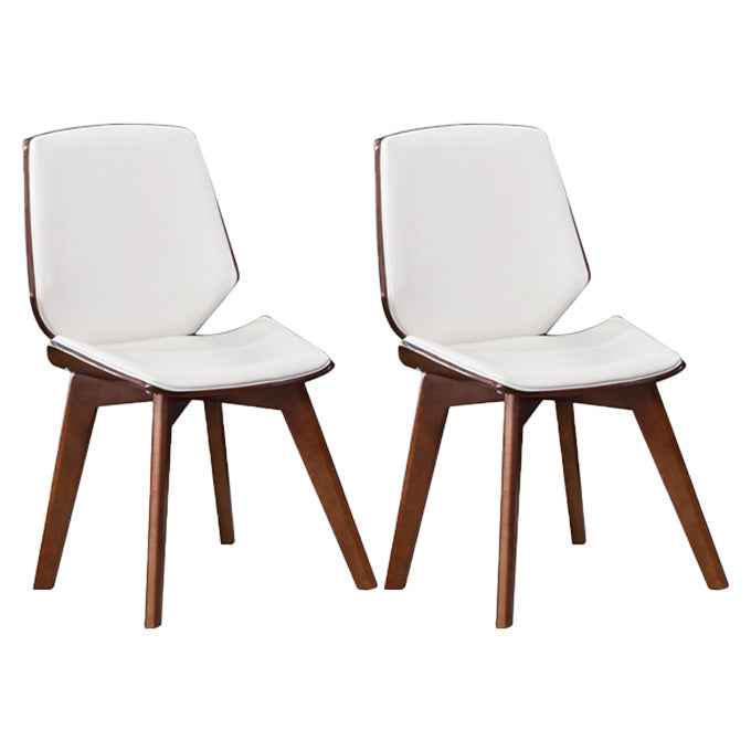 Home Contemporary Side Chair Solid Back Upholstered Wood Dining Room Chair
