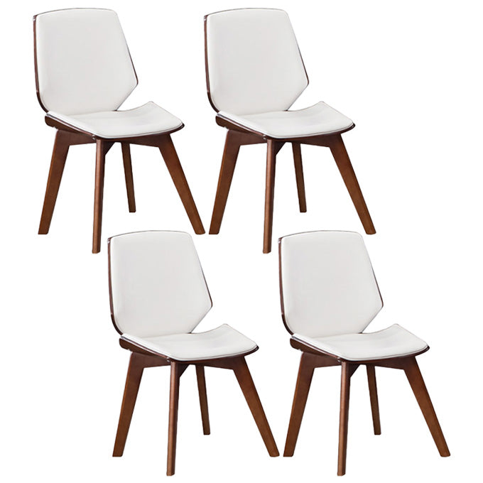Home Contemporary Side Chair Solid Back Upholstered Wood Dining Room Chair