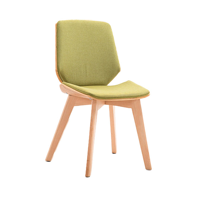 Home Contemporary Side Chair Solid Back Upholstered Wood Dining Room Chair