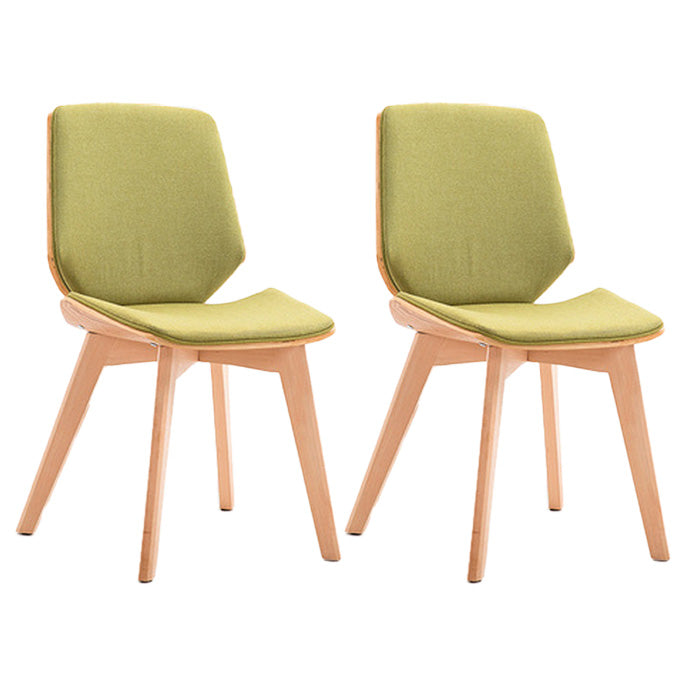 Home Contemporary Side Chair Solid Back Upholstered Wood Dining Room Chair