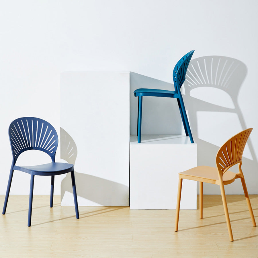 Scandinavian Plastic Dining Armless Chair Kitchen and Dining Room Side Chairs