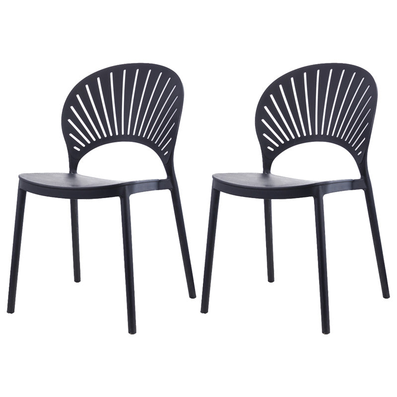 Scandinavian Plastic Dining Armless Chair Kitchen and Dining Room Side Chairs