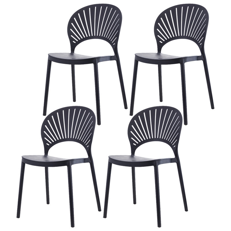 Scandinavian Plastic Dining Armless Chair Kitchen and Dining Room Side Chairs