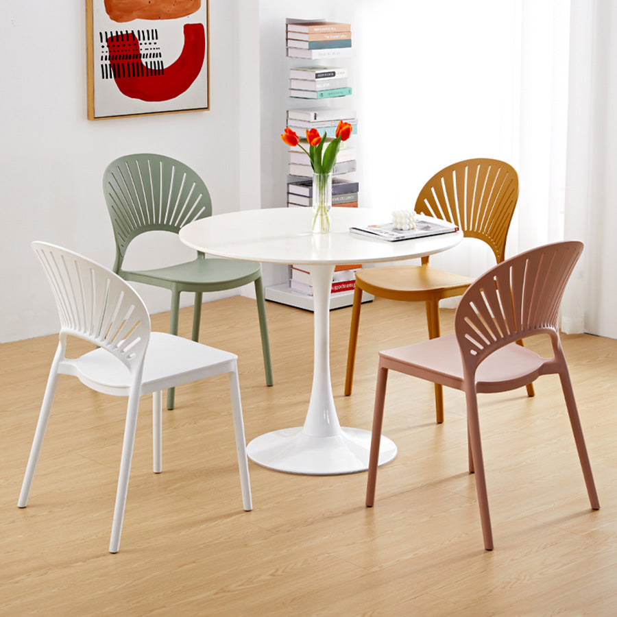 Scandinavian Plastic Dining Armless Chair Kitchen and Dining Room Side Chairs