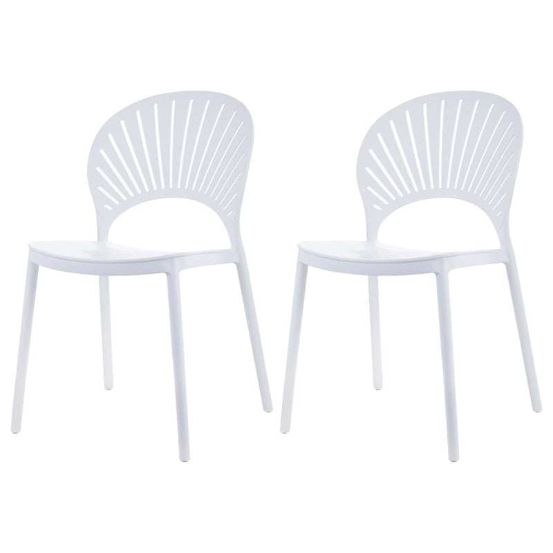 Scandinavian Plastic Dining Armless Chair Kitchen and Dining Room Side Chairs