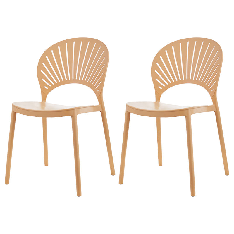 Scandinavian Plastic Dining Armless Chair Kitchen and Dining Room Side Chairs