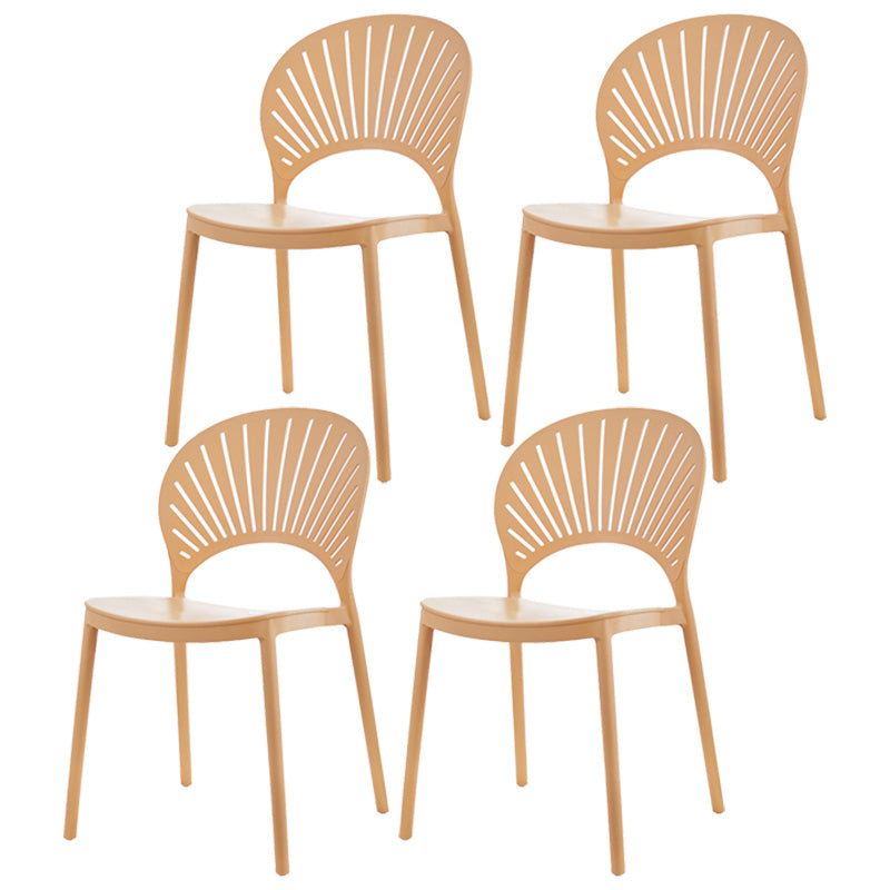 Scandinavian Plastic Dining Armless Chair Kitchen and Dining Room Side Chairs