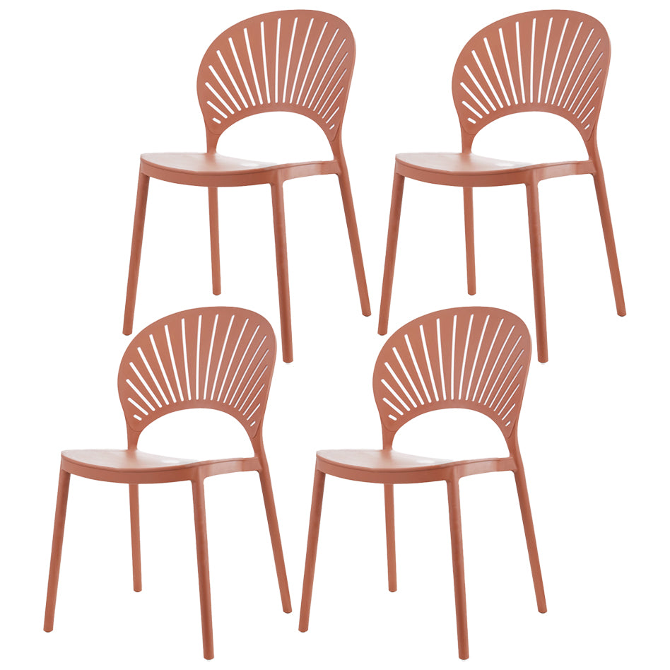 Scandinavian Plastic Dining Armless Chair Kitchen and Dining Room Side Chairs