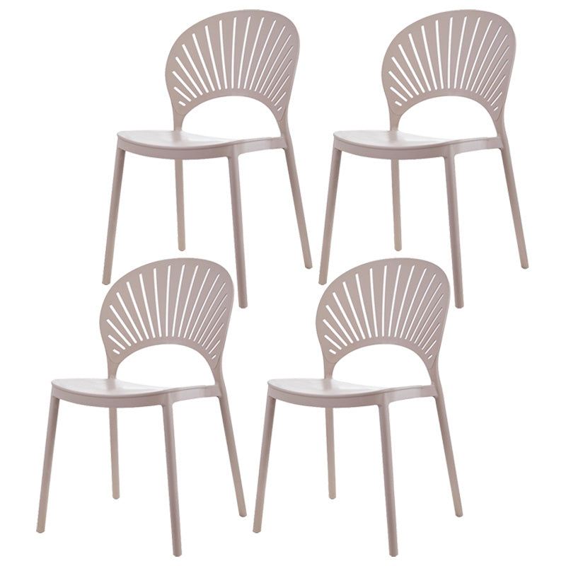 Scandinavian Plastic Dining Armless Chair Kitchen and Dining Room Side Chairs