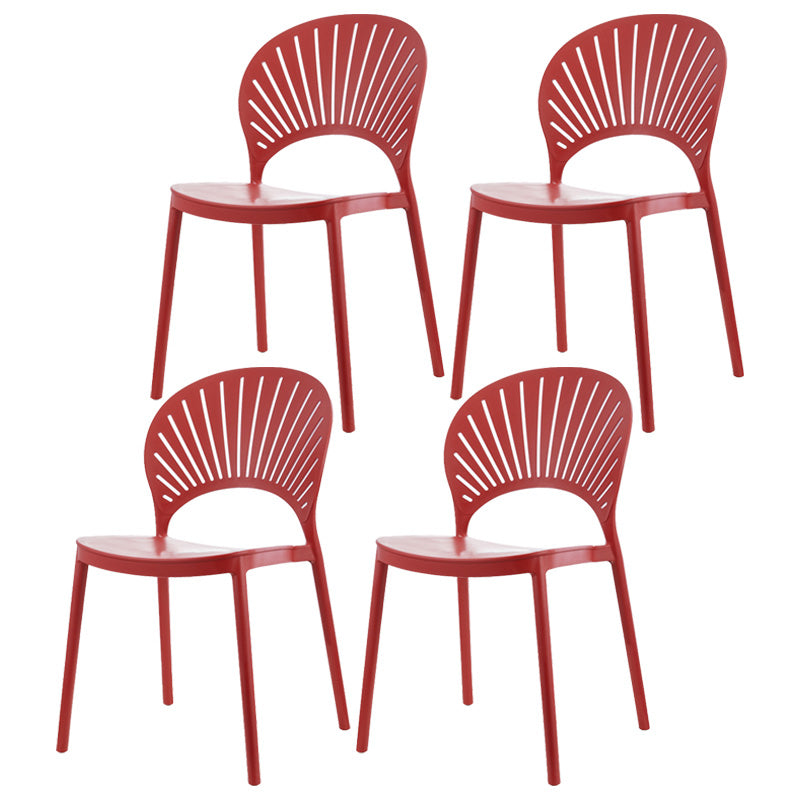 Scandinavian Plastic Dining Armless Chair Kitchen and Dining Room Side Chairs