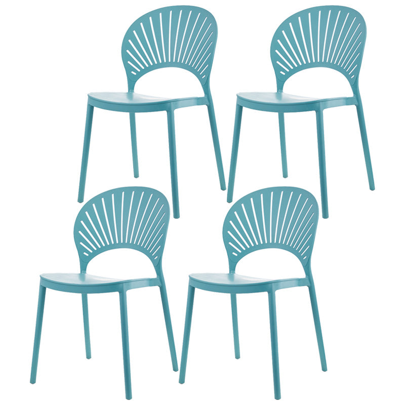 Scandinavian Plastic Dining Armless Chair Kitchen and Dining Room Side Chairs