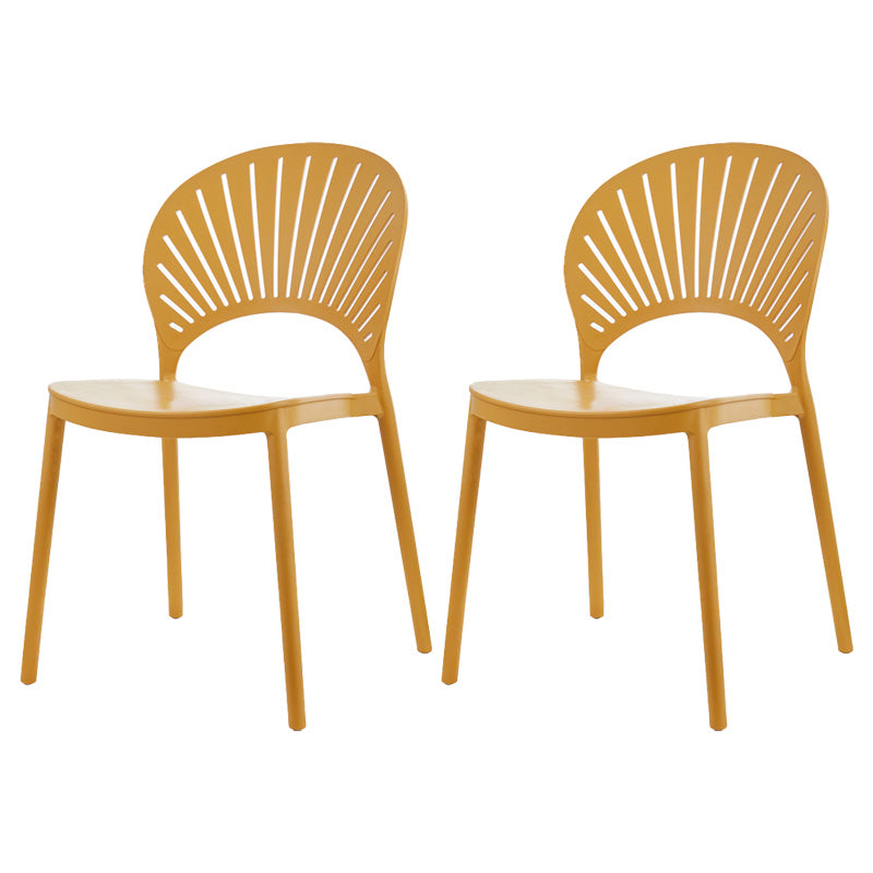 Scandinavian Plastic Dining Armless Chair Kitchen and Dining Room Side Chairs