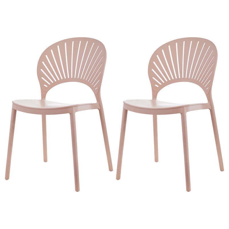 Scandinavian Plastic Dining Armless Chair Kitchen and Dining Room Side Chairs