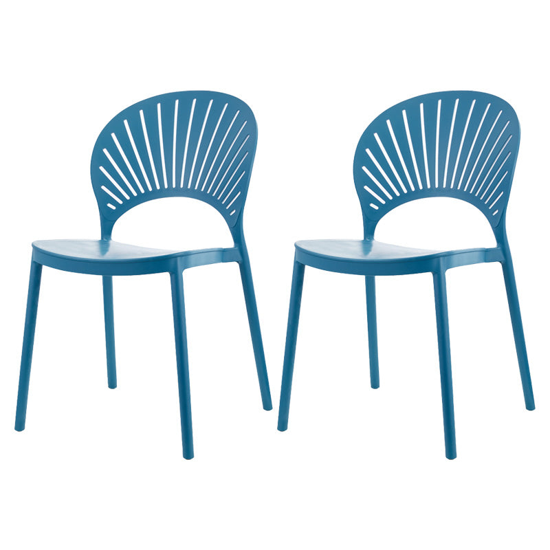 Scandinavian Plastic Dining Armless Chair Kitchen and Dining Room Side Chairs