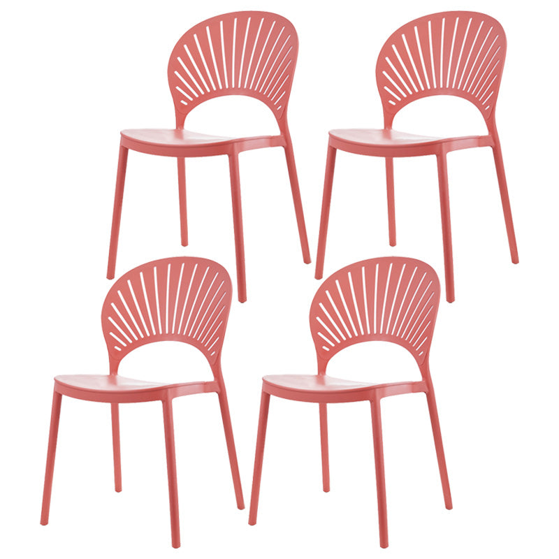 Scandinavian Plastic Dining Armless Chair Kitchen and Dining Room Side Chairs