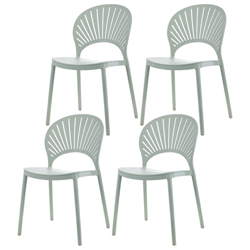 Scandinavian Plastic Dining Armless Chair Kitchen and Dining Room Side Chairs