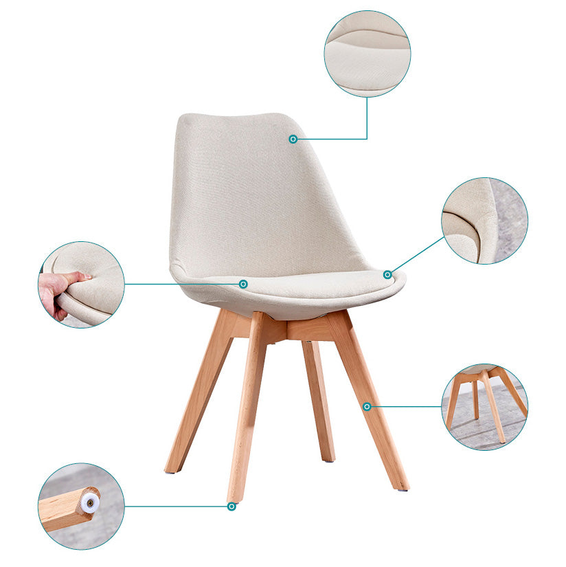 Sedia sala da pranzo in stile contemporaneo sedia solida senza bracciole per cucina