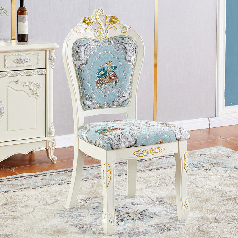 Upholstered European Style Restaurant Side Chair White Open Dining Chair