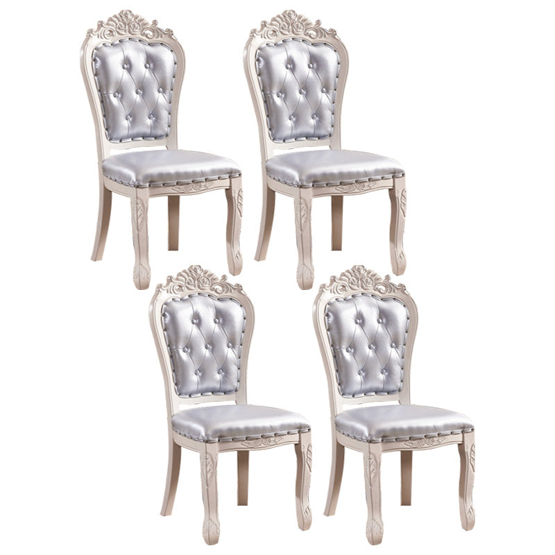 Upholstered European Style Restaurant Side Chair White Open Dining Chair