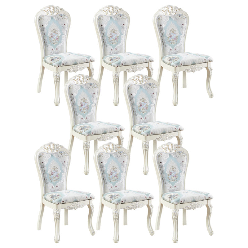 Upholstered European Style Restaurant Side Chair White Open Dining Chair