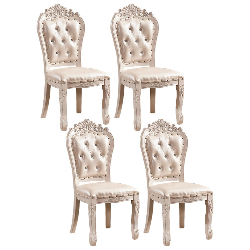 Upholstered European Style Restaurant Side Chair White Open Dining Chair