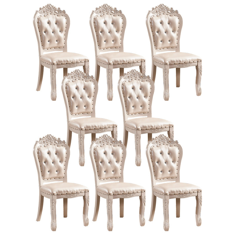 Upholstered European Style Restaurant Side Chair White Open Dining Chair