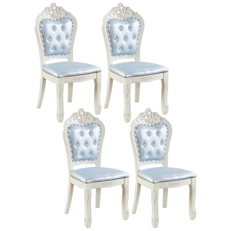 Upholstered European Style Restaurant Side Chair White Open Dining Chair