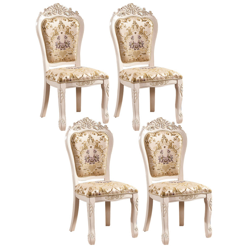 Upholstered European Style Restaurant Side Chair White Open Dining Chair