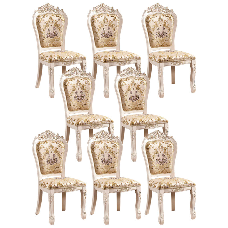 Upholstered European Style Restaurant Side Chair White Open Dining Chair