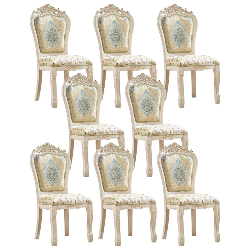 Upholstered European Style Restaurant Side Chair White Open Dining Chair
