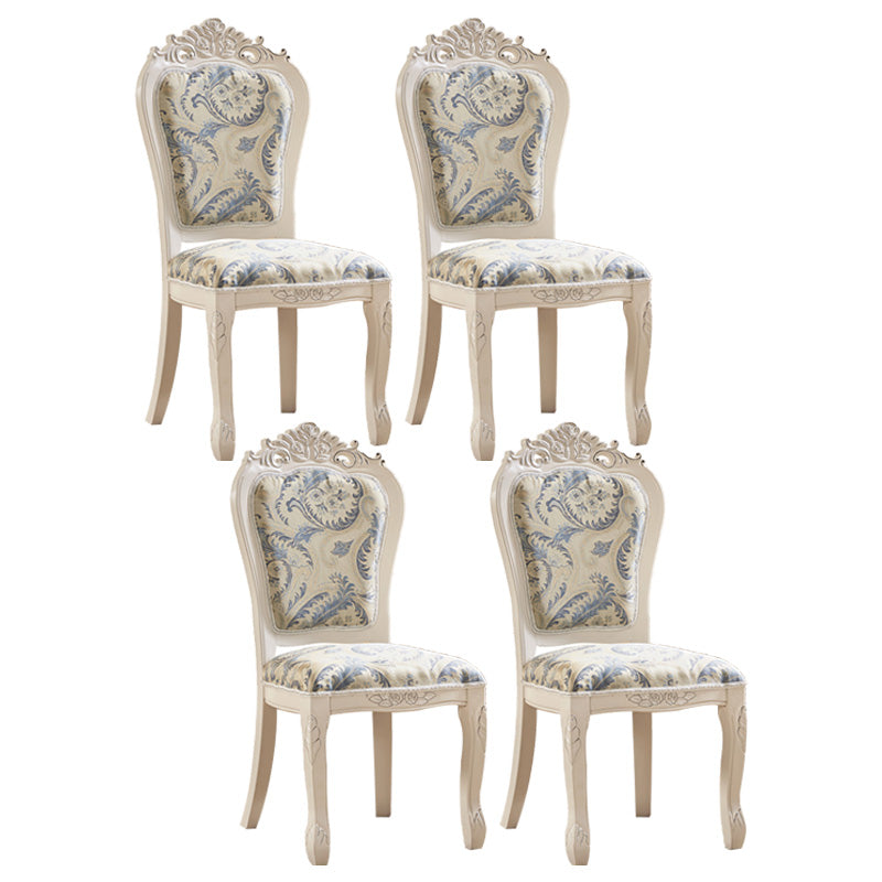 Upholstered European Style Restaurant Side Chair White Open Dining Chair