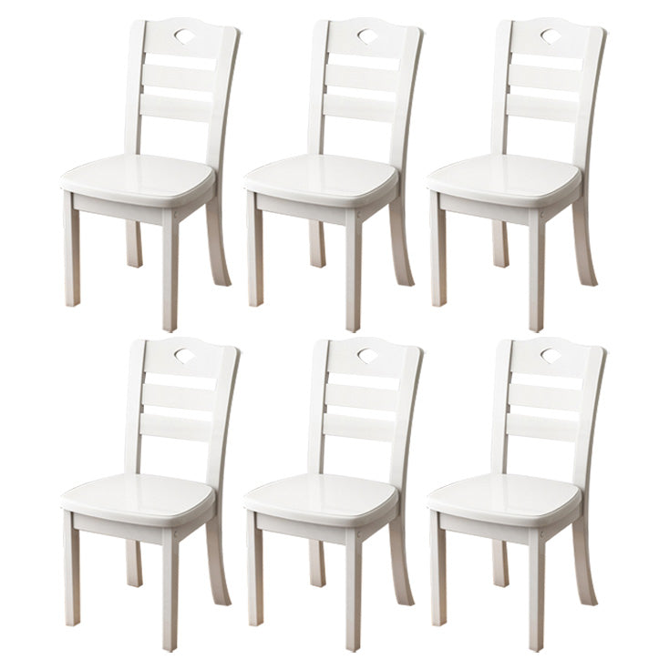 Contemporary Wood Side Chair Armless Ladder Back Dining Chair for Home Use