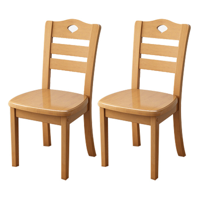 Contemporary Wood Side Chair Armless Ladder Back Dining Chair for Home Use