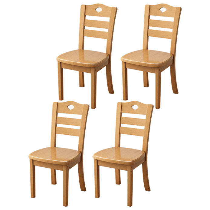 Contemporary Wood Side Chair Armless Ladder Back Dining Chair for Home Use