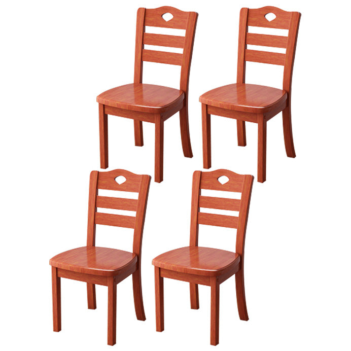 Contemporary Wood Side Chair Armless Ladder Back Dining Chair for Home Use