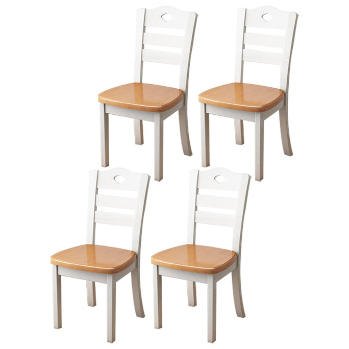 Contemporary Wood Side Chair Armless Ladder Back Dining Chair for Home Use
