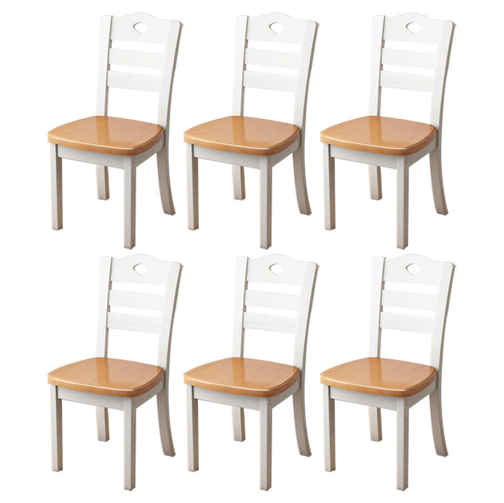 Contemporary Wood Side Chair Armless Ladder Back Dining Chair for Home Use