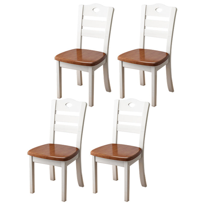Contemporary Wood Side Chair Armless Ladder Back Dining Chair for Home Use