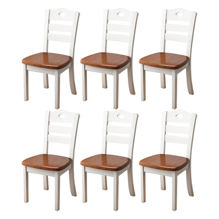 Contemporary Wood Side Chair Armless Ladder Back Dining Chair for Home Use