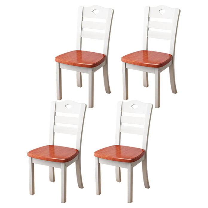Contemporary Wood Side Chair Armless Ladder Back Dining Chair for Home Use