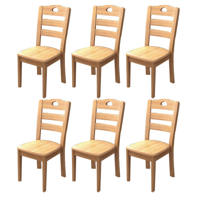 Contemporary Wood Side Chair Armless Ladder Back Dining Chair for Home Use