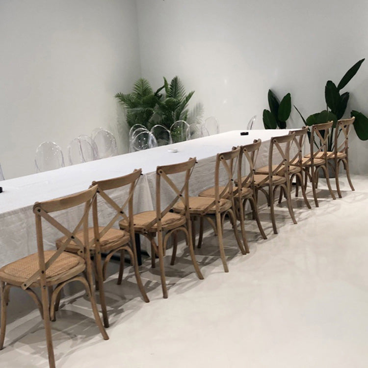 Chaise de salle à manger sans bras de style campagnard en bois courbé de hêtre avec dossier croisé
