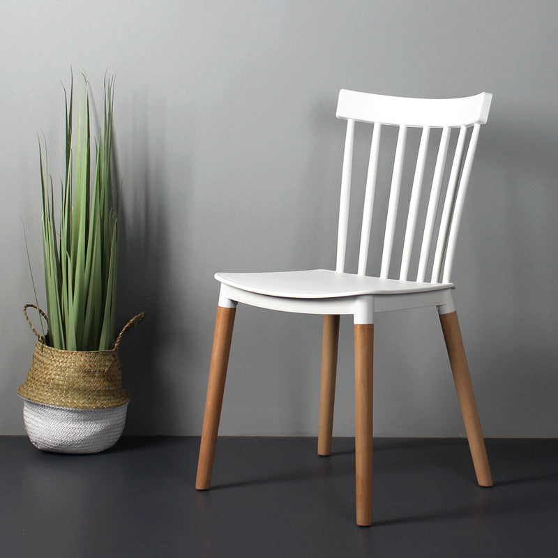 Contemporary Style Dining Room Chair Slat Back Stackable Side Chair for Kitchen