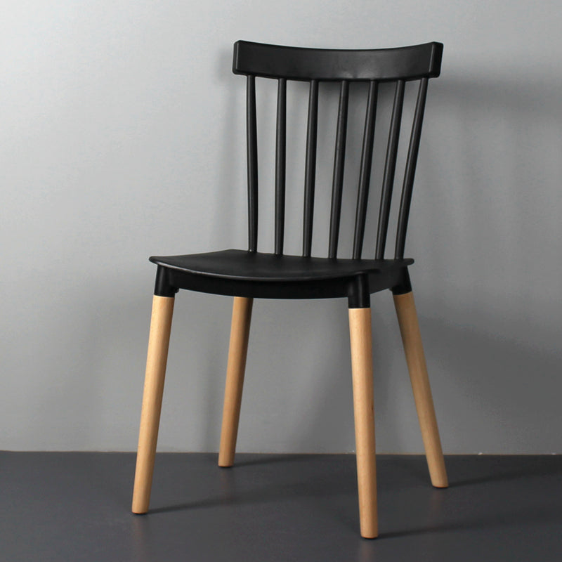 Contemporary Style Dining Room Chair Slat Back Stackable Side Chair for Kitchen