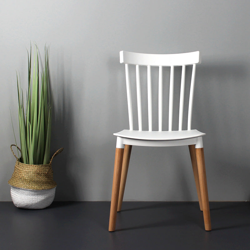 Contemporary Style Dining Room Chair Slat Back Stackable Side Chair for Kitchen