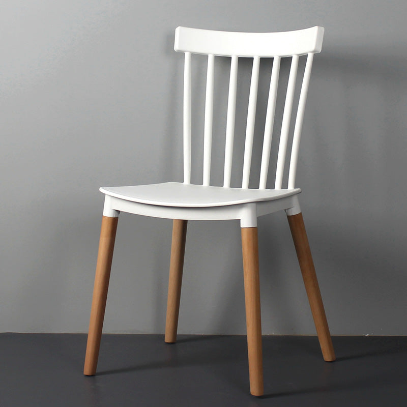 Contemporary Style Dining Room Chair Slat Back Stackable Side Chair for Kitchen